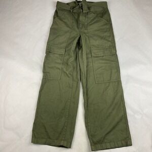 Madewell Pants Women's Size 27 Green Slouchy Straight Cargo Belted
